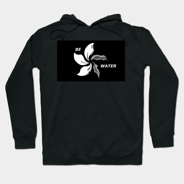 Be Water Black Bauhinia Hong Kong Hoodie by martynzero